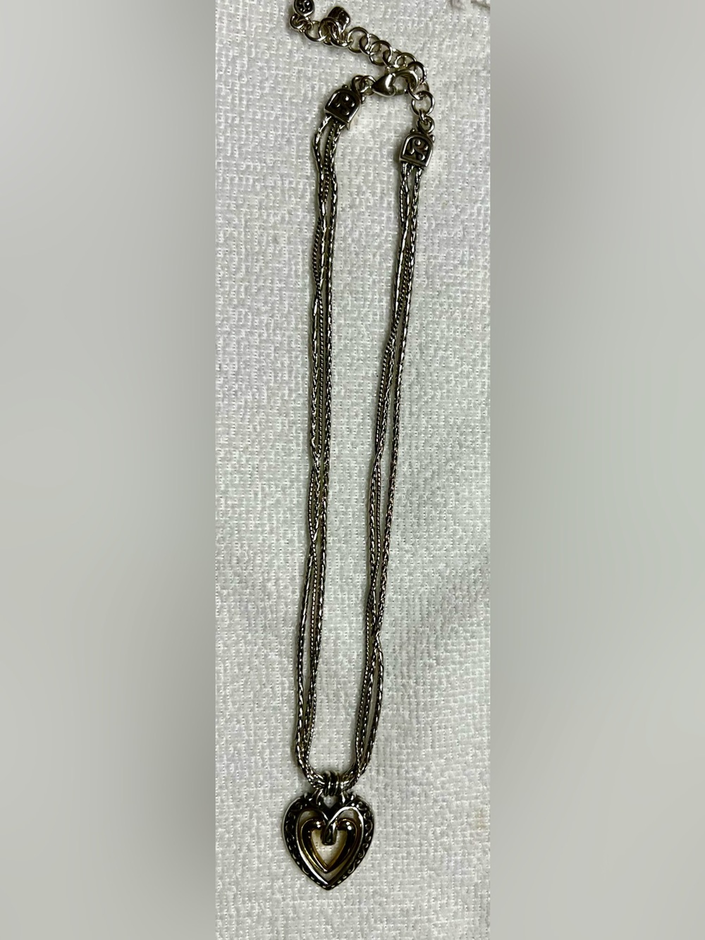Brighton Gold & Silver Open Heart 3 Strand Pendant - Excellent Condition